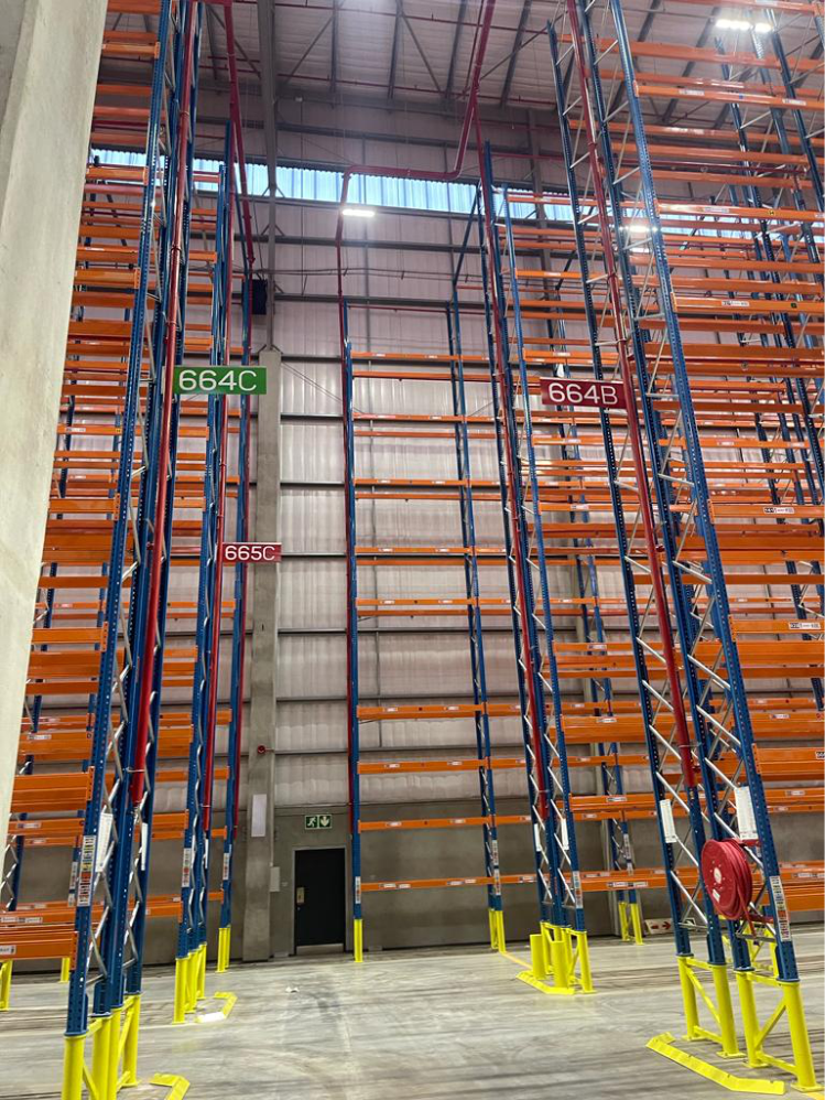 Custom fabricated operational signage and structural support infrastructure installed at the Eastport Pick n Pay Distribution Centre