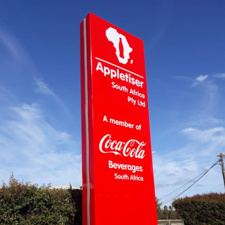 Illuminated ACM Pylon Sign - Appletiser Grabouw